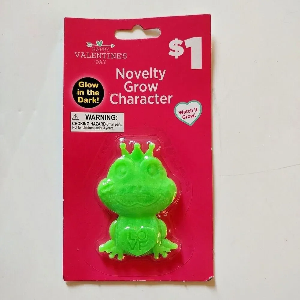 Lot of 4 Happy Valentine's Day Novelty Grow Character Party Favor Gnome Frog